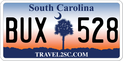 SC license plate BUX528