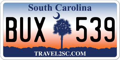 SC license plate BUX539