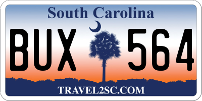 SC license plate BUX564