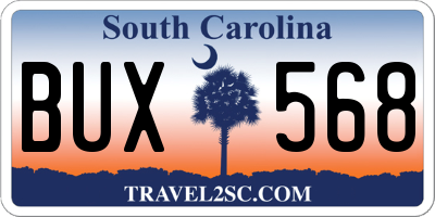 SC license plate BUX568
