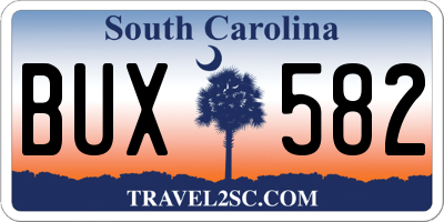 SC license plate BUX582