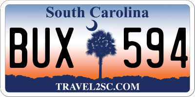 SC license plate BUX594