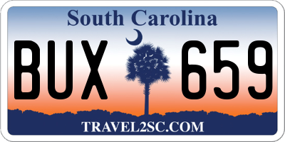 SC license plate BUX659