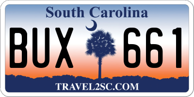 SC license plate BUX661