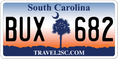 SC license plate BUX682