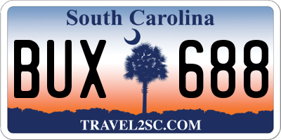 SC license plate BUX688