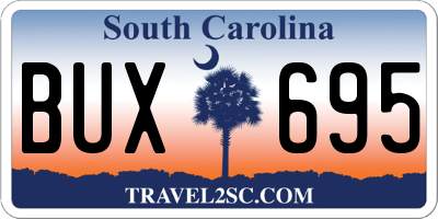 SC license plate BUX695