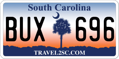 SC license plate BUX696