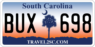 SC license plate BUX698