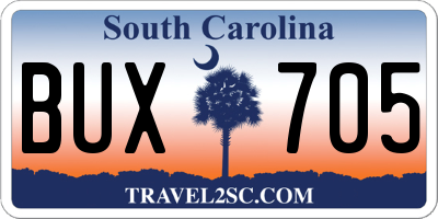 SC license plate BUX705