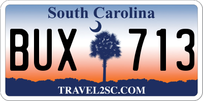 SC license plate BUX713