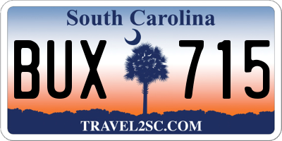 SC license plate BUX715