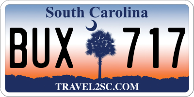 SC license plate BUX717