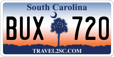 SC license plate BUX720