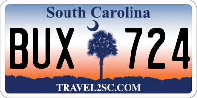 SC license plate BUX724