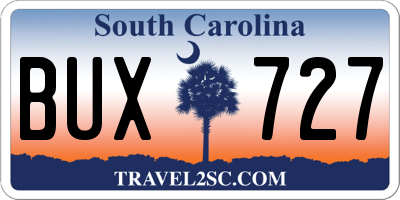SC license plate BUX727
