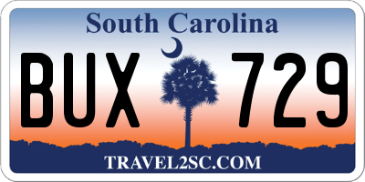 SC license plate BUX729