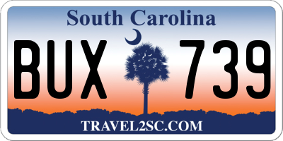 SC license plate BUX739