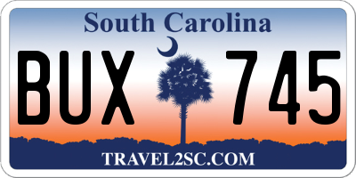 SC license plate BUX745