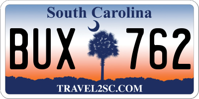 SC license plate BUX762