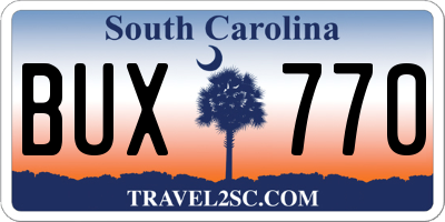 SC license plate BUX770