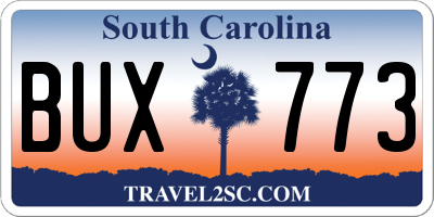 SC license plate BUX773