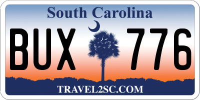 SC license plate BUX776