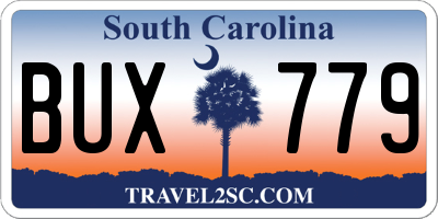 SC license plate BUX779