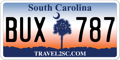SC license plate BUX787