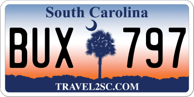 SC license plate BUX797