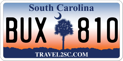 SC license plate BUX810