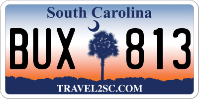 SC license plate BUX813