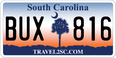 SC license plate BUX816