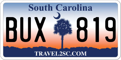 SC license plate BUX819