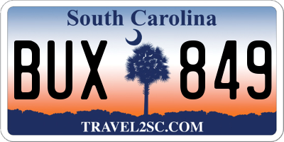 SC license plate BUX849