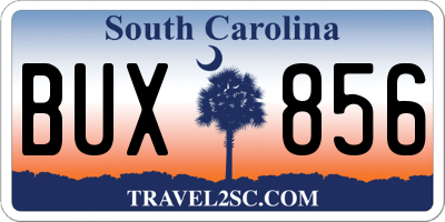 SC license plate BUX856