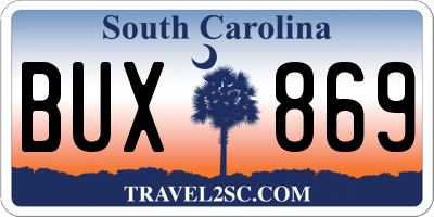 SC license plate BUX869