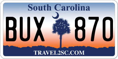 SC license plate BUX870