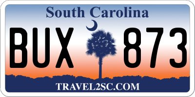 SC license plate BUX873