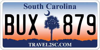 SC license plate BUX879