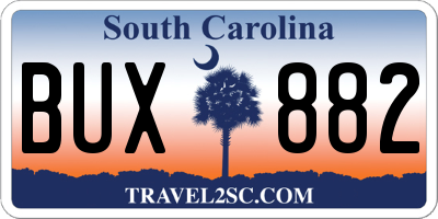 SC license plate BUX882