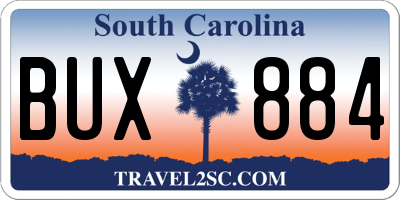 SC license plate BUX884
