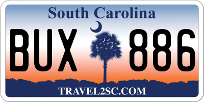 SC license plate BUX886