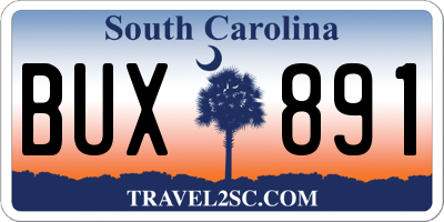 SC license plate BUX891