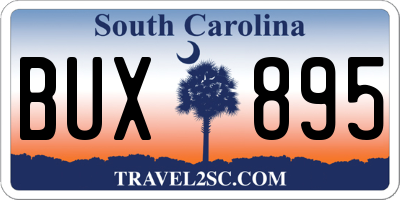 SC license plate BUX895