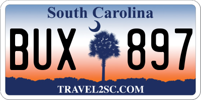 SC license plate BUX897