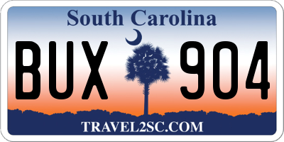 SC license plate BUX904
