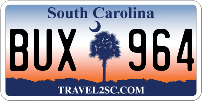 SC license plate BUX964