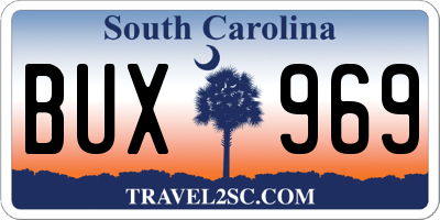 SC license plate BUX969