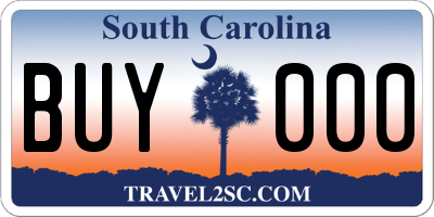 SC license plate BUY000
